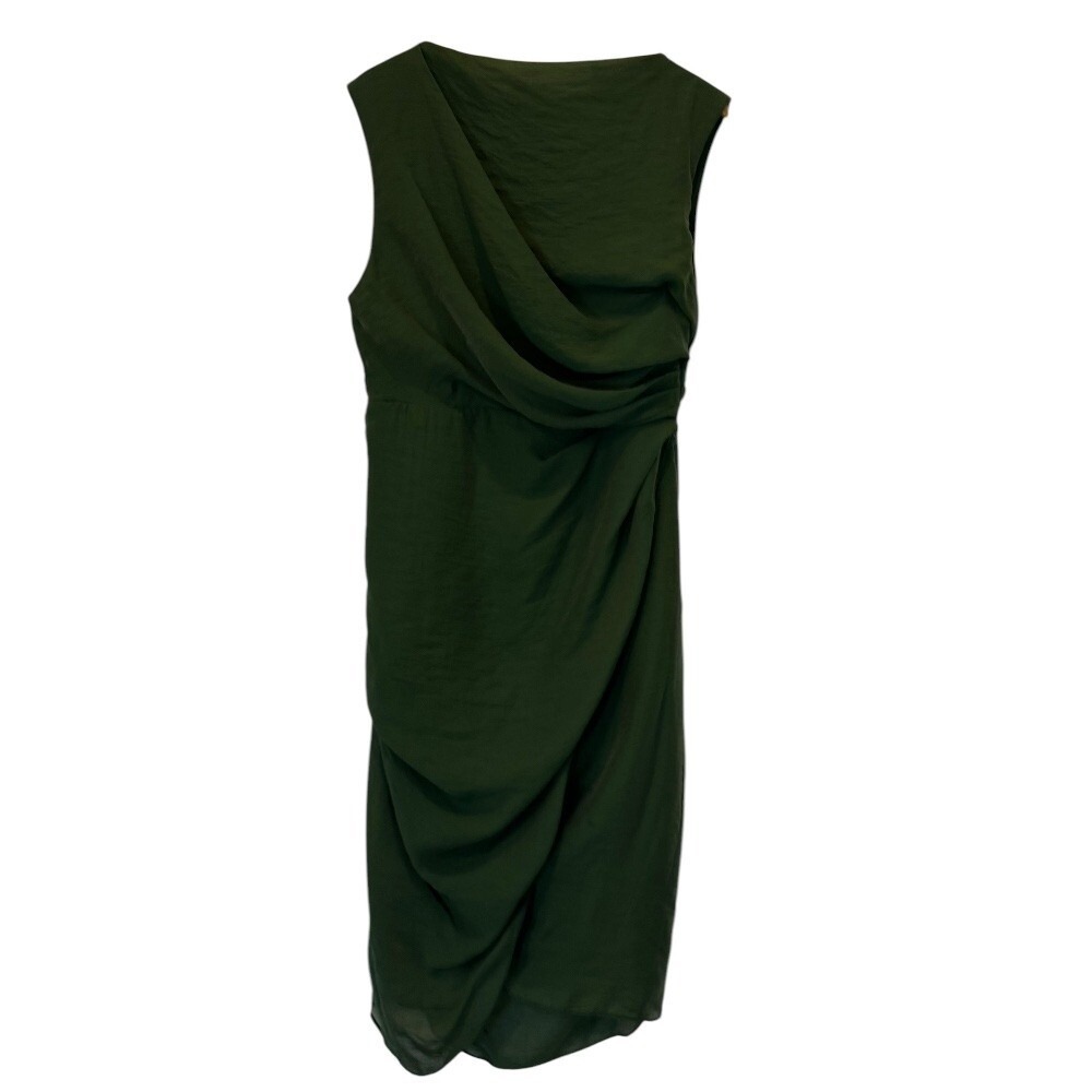 ASOS Women's Draped‎ Cocktail Dress Sleeveless Party Green Contemporary SZ 12